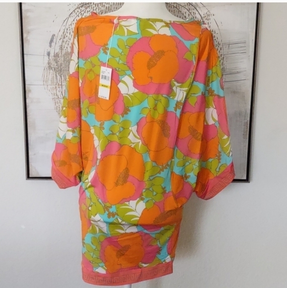 New TRINA TURK Playa De Flor Tunic Swim Cover-Up - Picture 3 of 8